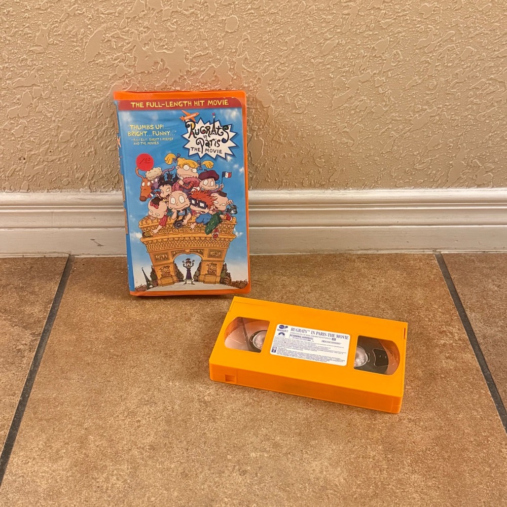 Rugrats in Paris The Movie VHS Nickelodeon Orange Tape 2000 Clamshell Case
